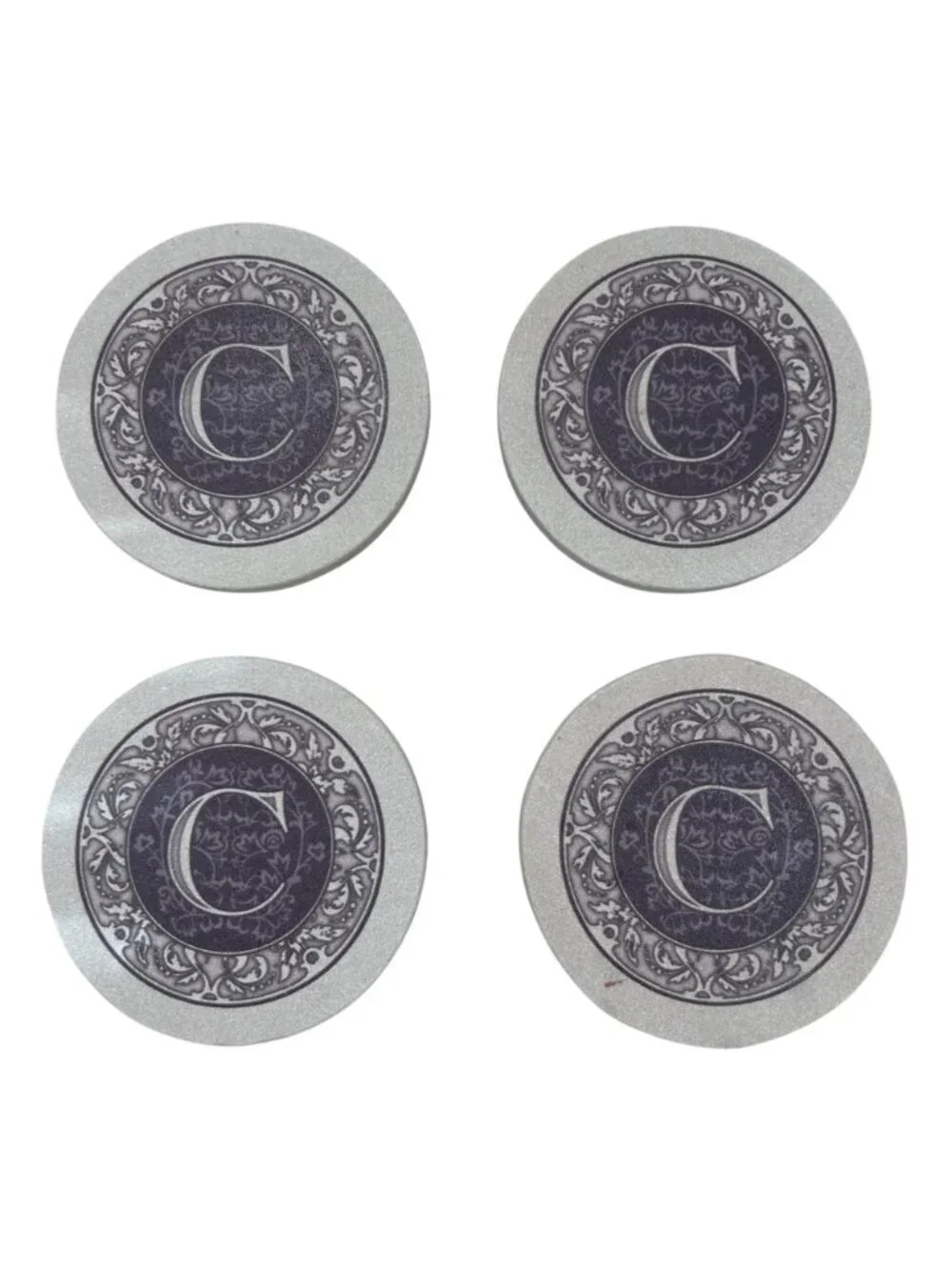 Thirstystone Monograms C Drink Coasters Absorbing Stone